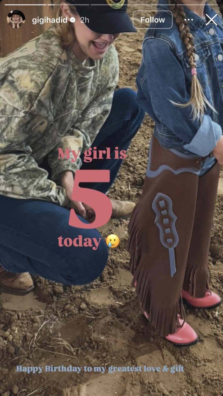 خاي إبنة جيجي حديد في عامها الخامس: ذكريات حب وأناقة على خطى أمّها