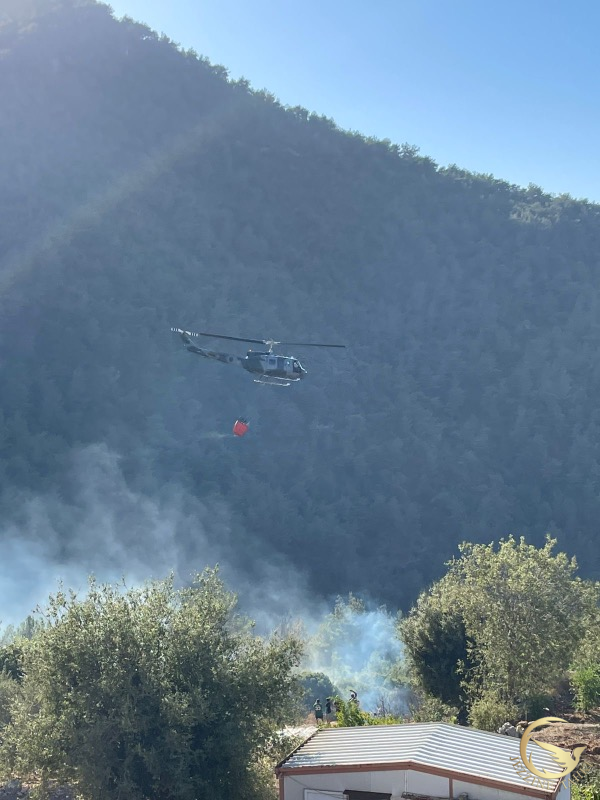 طوافة الجيش تساعد في اخماد حريق تعيد-بسري