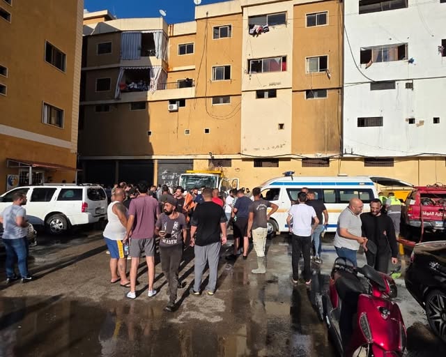 ارتقاء مواطن جراء الغارة في النبطية الفوقا أثناء تزويده أحد المباني السكنية بالمياه بواسطة صهريج