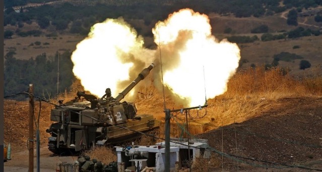 قصف مدفعي عيار 155 من المدفعية الاسرائلية على اطراف بلدة ميس الغربية واطراف بلدة محيبيب