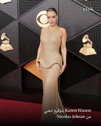 #كارن_وازن تتألّق في حفل #جوائز_الغرامي بتصميم #نيكولا_جبران #GrammyAwards