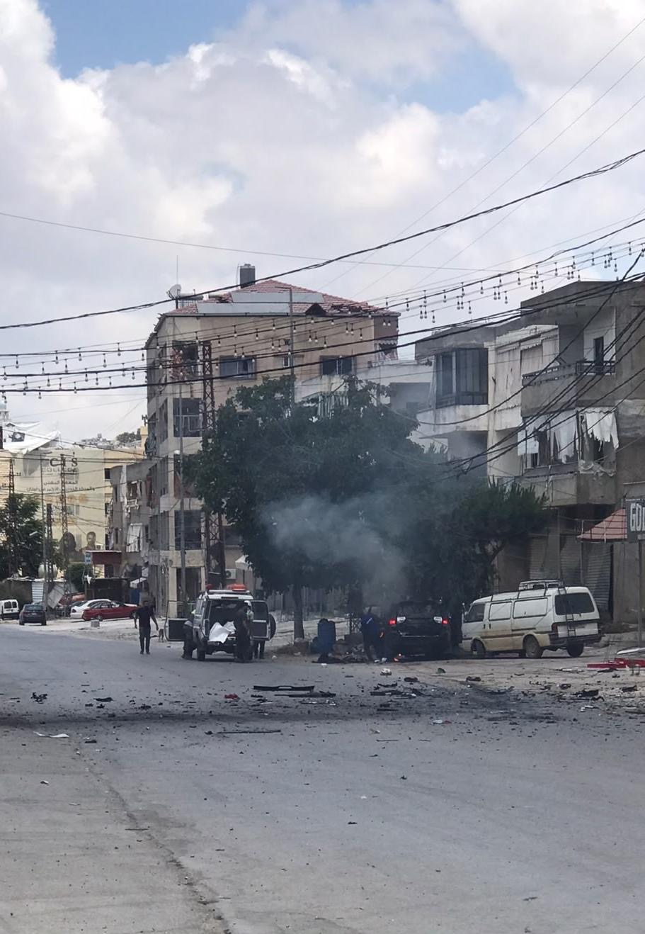 استهداف سيارة رباعية الدفع جيب شيروكي في النبطية الفوقا