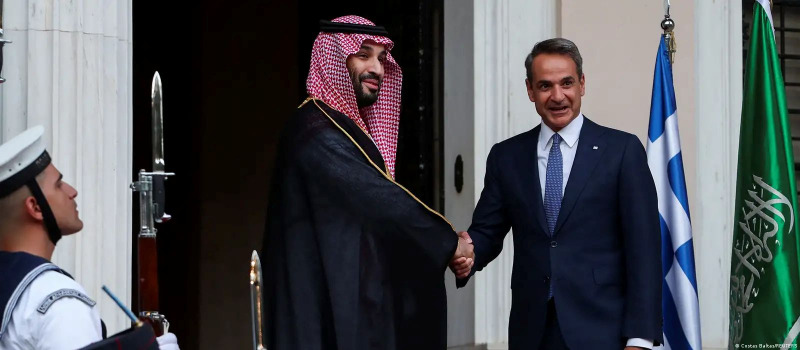 ولي العهد السعودي يستقبل رئيس وزراء اليونان ويعقدان جلسة مباحثات
