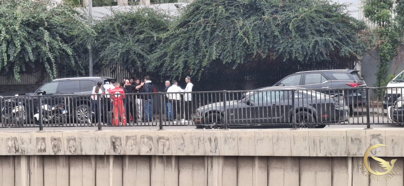 حادث سير على اوتوستراد التحويطة الطريق المؤدية إلى بعبدا