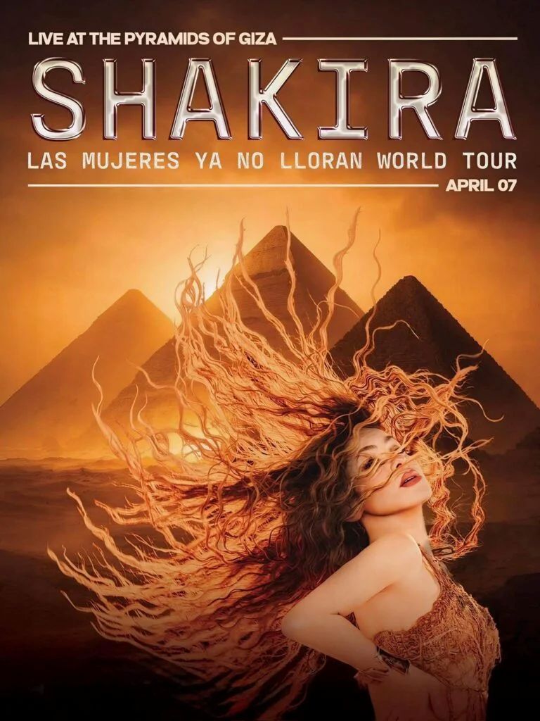 شاكيرا تعود إلى أهرامات الجيزة بحفل تاريخي ضمن جولتها العالمية