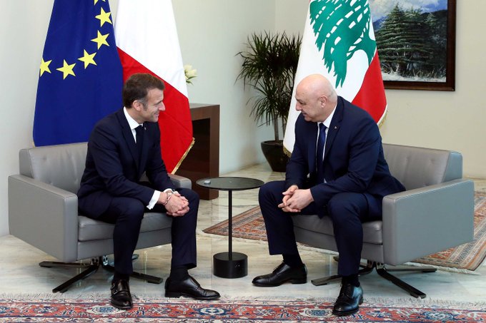عون اتصل بماكرون طالبا تدخل فرنسا لوقف التمدد العسكري الاسرائيلي