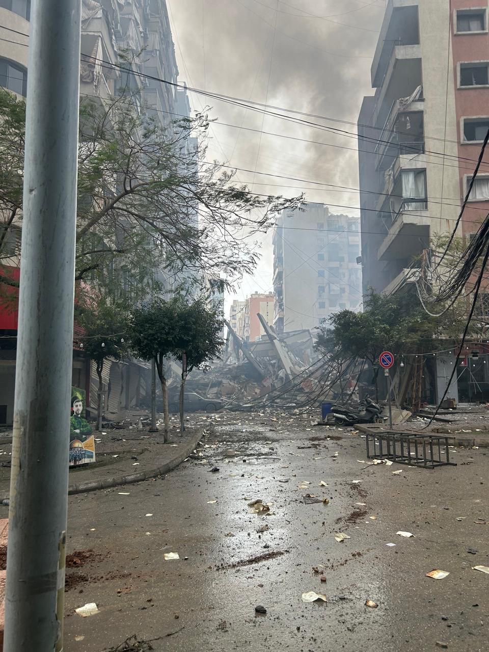 سقوط مبنى في حارة حريك قرب شارع الشورى مفرق تعاونية الأمير