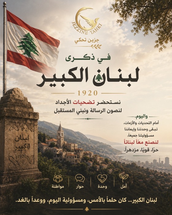 في ذكرى لبنان الكبير... جزين تحكي: نستحضر تضحيات الأجداد لنصون الرسال ونبني المستقبل
